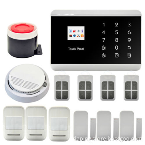 wireless Dual-network Touch Screen gsm home alarm system